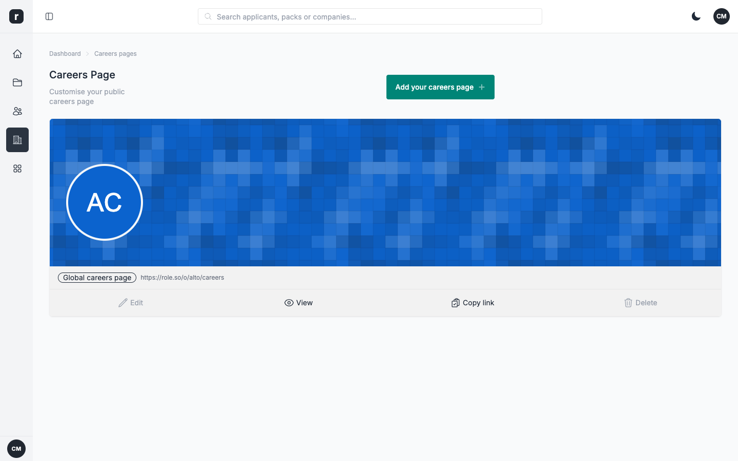 Create the company page